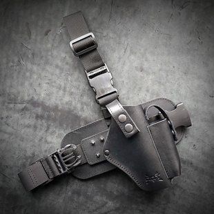 Шкіряна кобура на стегно під GLOCK 17 | чорна GL17002 фото
