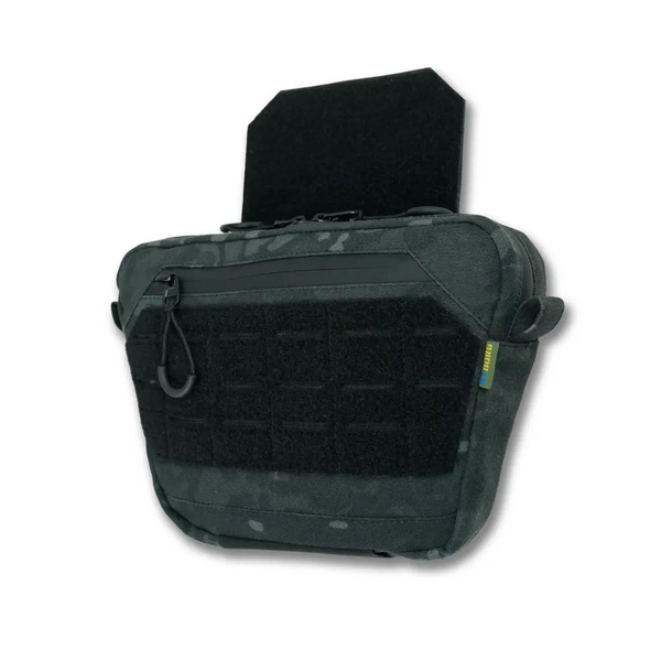 Сумка-напашник M Kiborg с баллистическим пакетом 1 класс защиты Militex GU Сordura Black Multicam 2036-ЧМ фото