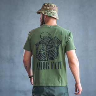 Футболка з принтом Amor Fati кулір шовкографія хакі S (44) 000032296 фото