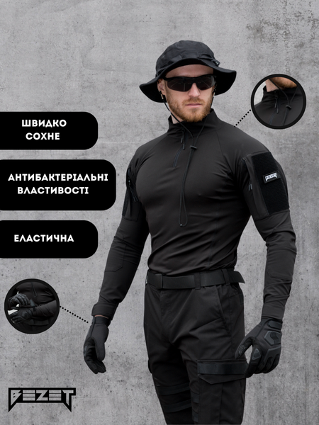 Рубашка тактическая мужская BEZET Combat черный 7964XXXL фото