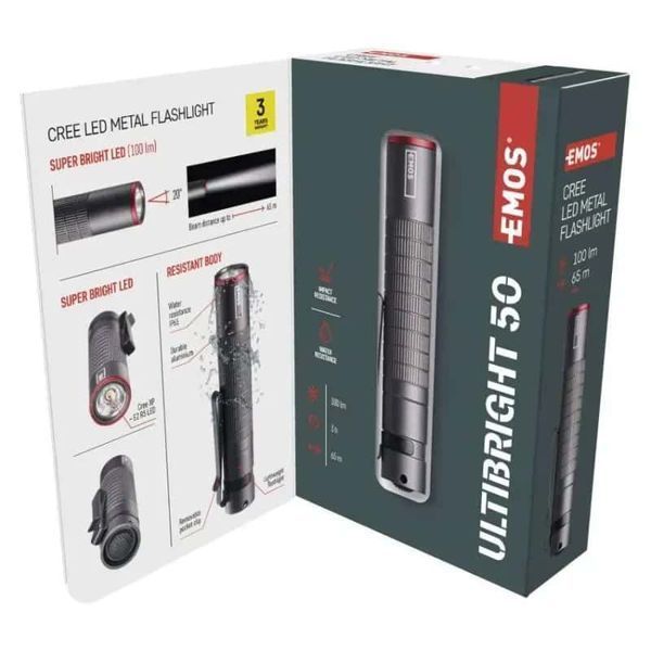 Ліхтар ручний Emos P3150 Ultibright 50 100 Lm 1xAAA метал P3150 фото