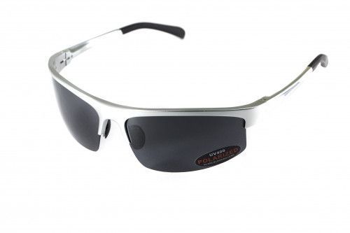 Окуляри поляризаційні BluWater Alumination-5 Silver Polarized (gray) чорні в сріблястій оправі 4АЛЮМ5-С20П фото