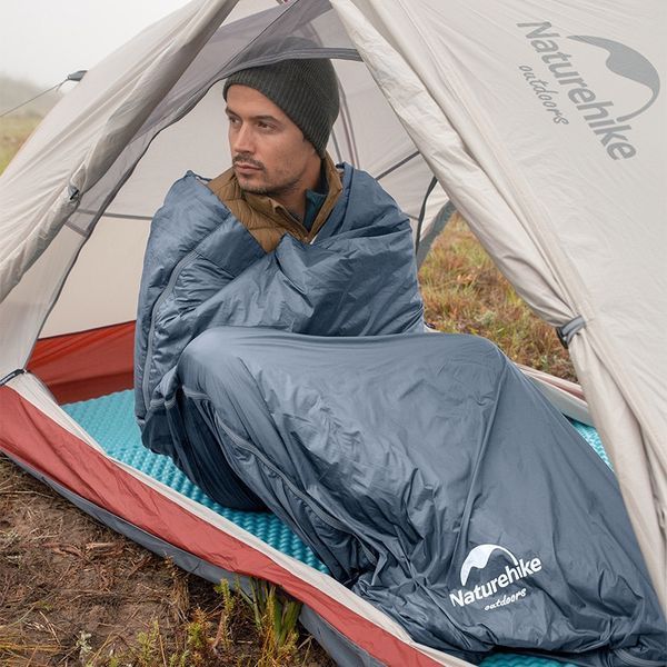 Спальник сверхлегкий Naturehike Ultralight LW180 NH21MSD09 правый, (15&deg;C), p-p XL, серо-синий 6927595777978-R фото