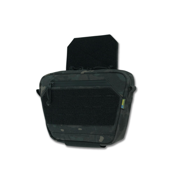 Сумка-напашник M Kiborg с баллистическим пакетом 2 класс защиты PE Militex GU Сordura Black Multicam 4088-ЧМ фото