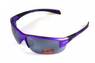 Окуляри захисні Global Vision Hercules-7 Purple (silver mirror) дзеркальні чорні у фіолетовій оправі 1ГЕР7-Ф70 фото