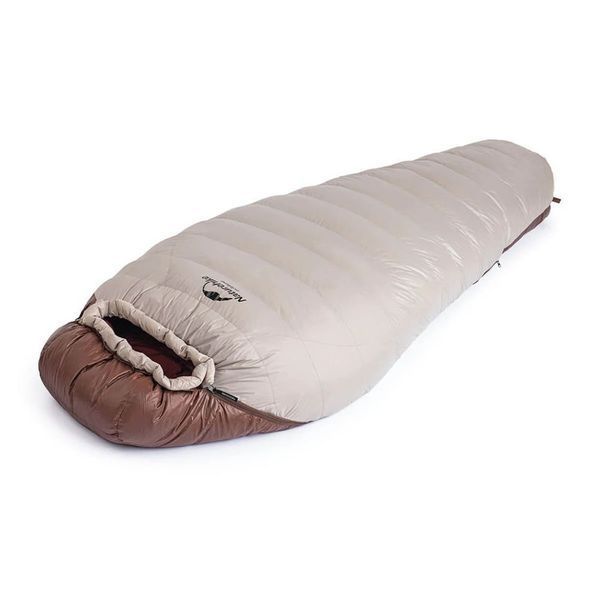 Спальник з натуральним пухом Naturehike Snowbird NH20YD001,p-р L, коричневий 560 г 6927595761298 фото