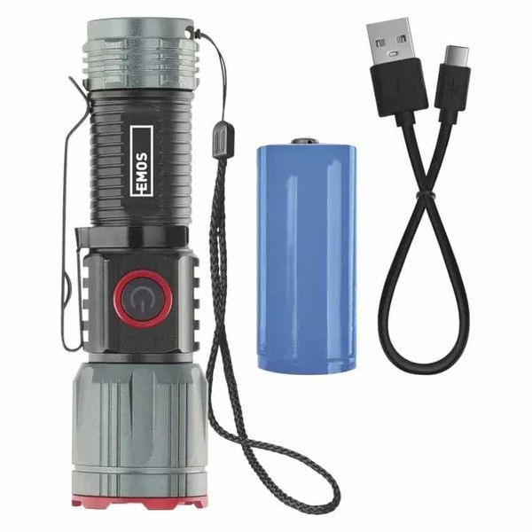 Фонарь аккумуляторный Emos P3122 3000 Lm Li-Ion 5000 mAh металл фокус P3122 фото