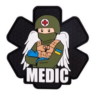 ПВХ патч (шеврон) "Военный медик" черный BE-015 фото