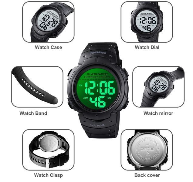 Skmei Neon 10 Bar Black 293600 фото