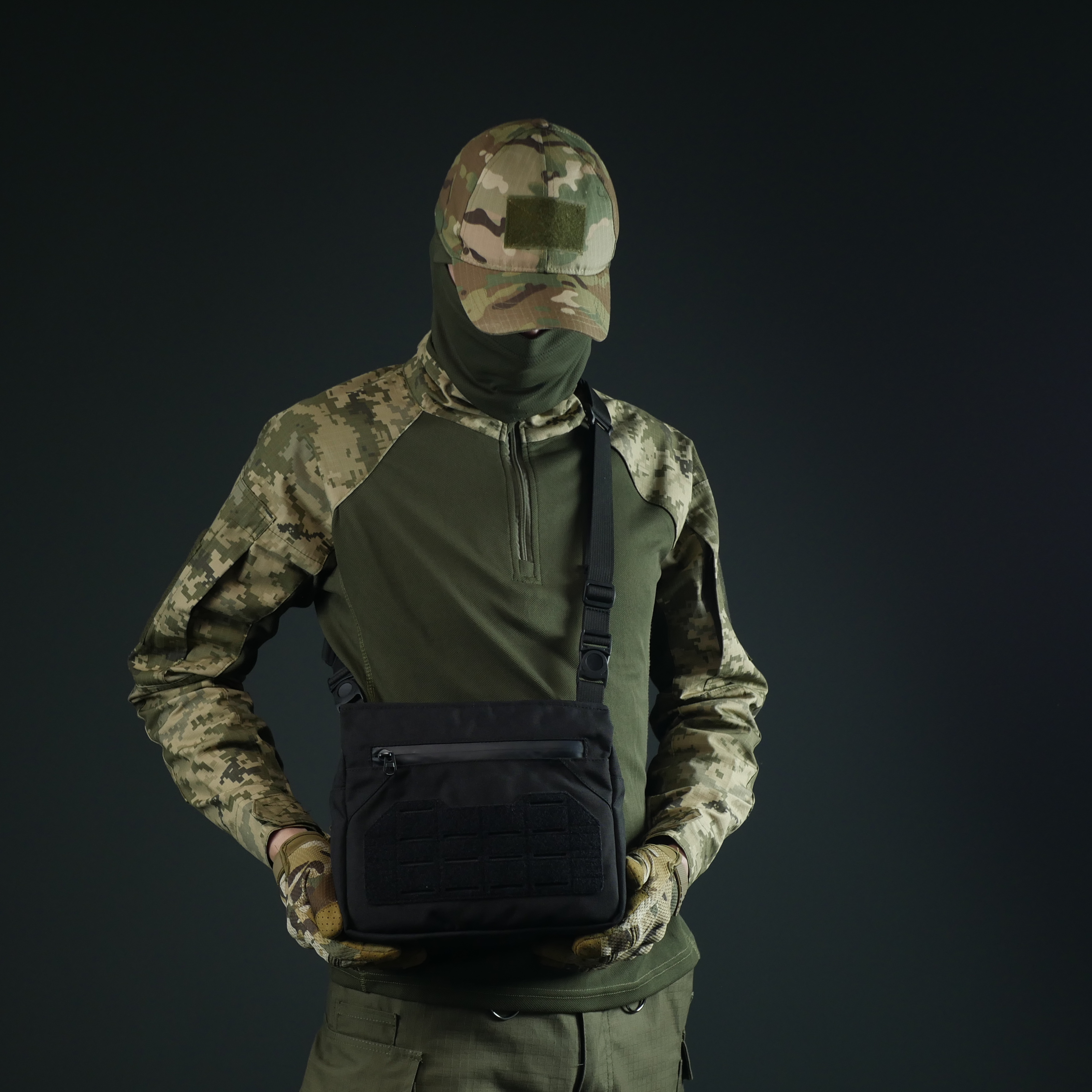 Смарт-сумка через плече Kiborg Tactic city bag Чорна, фото 6