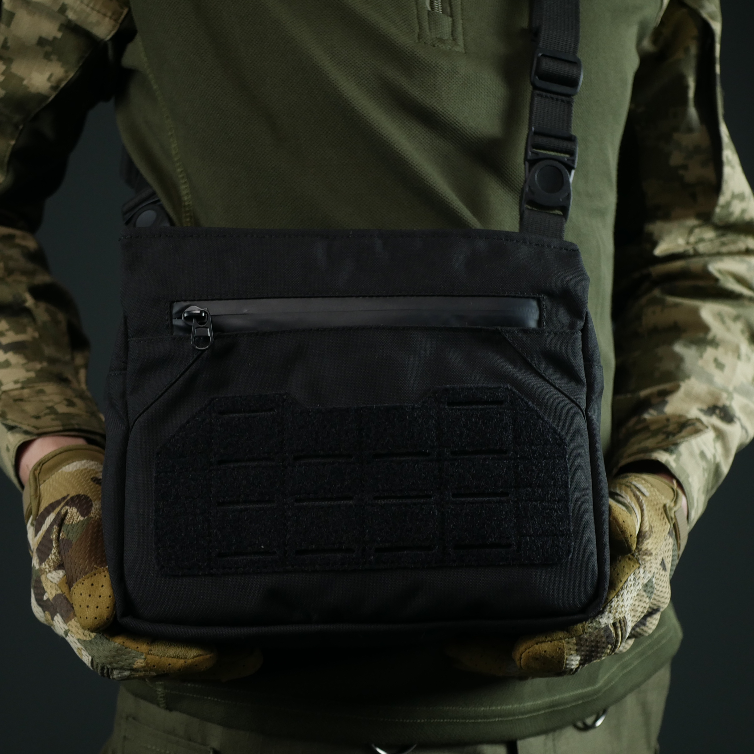 Смарт-сумка через плече Kiborg Tactic city bag Чорна, фото 7