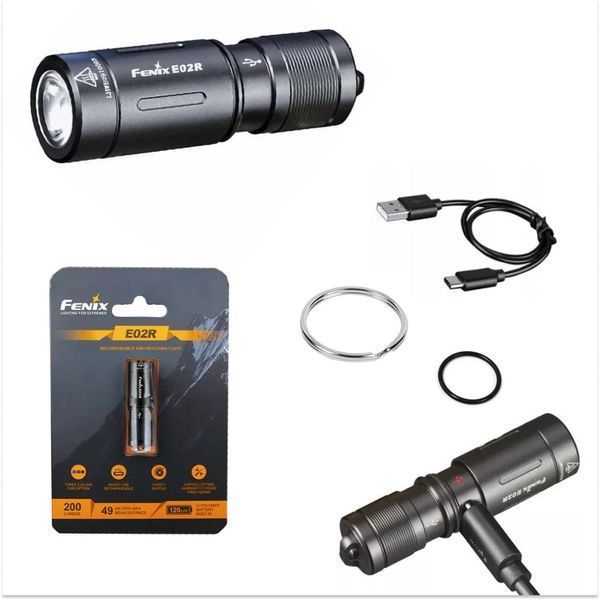 Ліхтар ручний Fenix E02R чорний E02Rblk фото