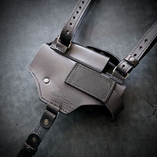 Кожаная оперативная кобура под Glock 19| скрытого ношения| чёрная GL19006 фото