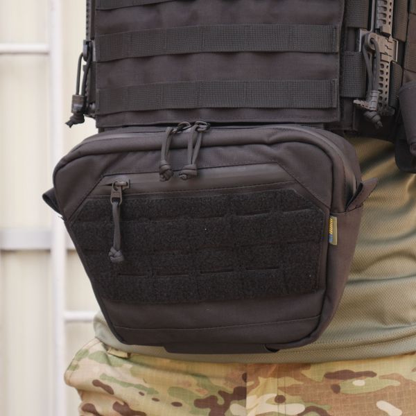 Сумка-напашник XL Kiborg з балістичним захистом 2 клас Militex Чорна 82007-2-К фото