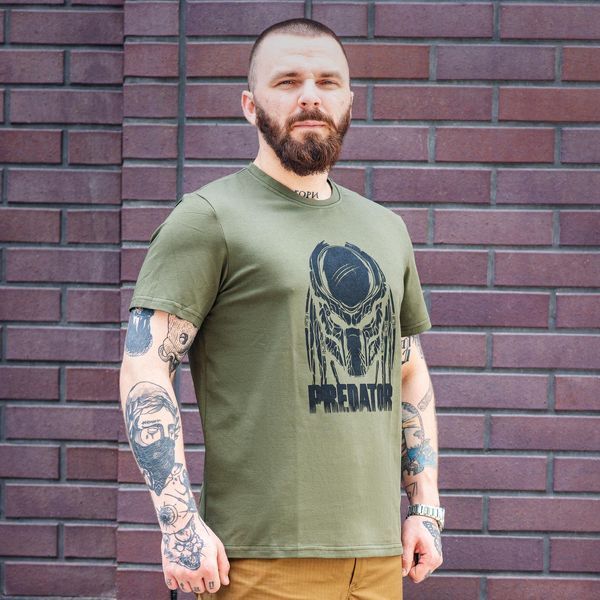 Футболка з принтом Predator кулір шовкографія хакі S (44) 000030927 фото