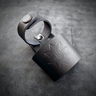 Тримач для кийка шкіряний| чорний з тисненням МВС KD002 фото