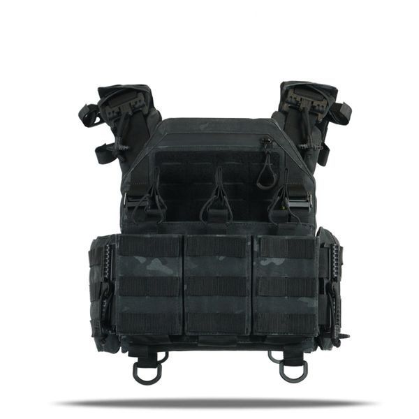 Плитоноска Kiborg GU Gen.2 + съемная панель для трех магазинов Черный Мультикам 77003 фото