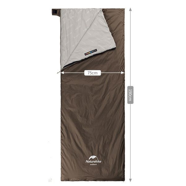 Спальник надлегкий Naturehike Summer LW180 NH21MSD09 правий, (15&deg;C), p-p M, коричневий 6927595777954-R фото