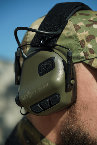 Навушники активні з гарнітурою Earmor M32X PLUS, олива 1866-О фото