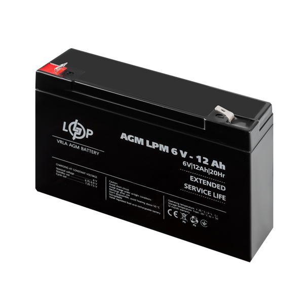 Акумулятор AGM LPM 6V - 12 Ah LP4159 фото