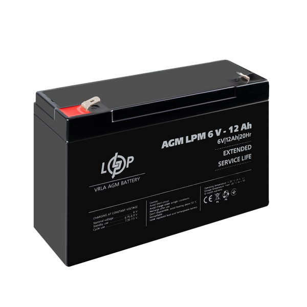 Акумулятор AGM LPM 6V - 12 Ah LP4159 фото
