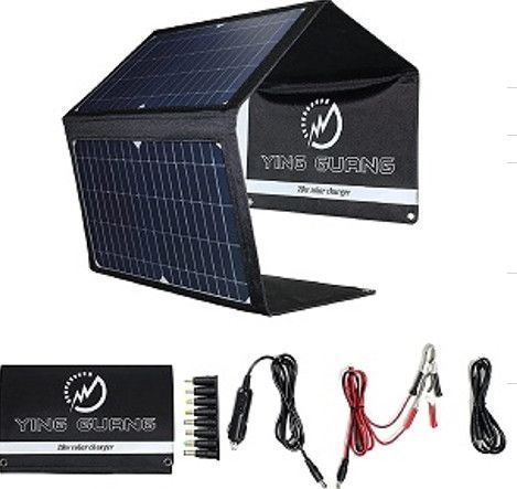 Складаний сонячний зарядний пристрій Solare 28 W USB + Type-C + DC (18V/1.5A) виходи (6358-EU+DC) 1650686496 фото