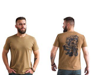 Футболка с принтом Skull Soldier кулир шелкография койот L (48) 000032425 фото