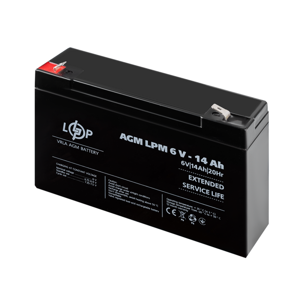 Акумулятор AGM LPM 6V - 14 Ah LP4160 фото