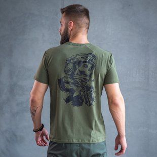 Футболка з принтом Skull Soldier кулір шовкографія хакі S (44) 000032431 фото