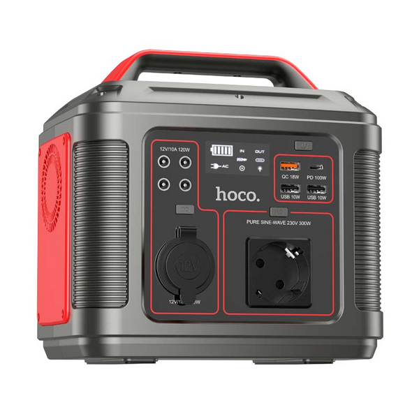 Портативна зарядна станція HOCO DB28 300W 80000 mAh Iron Gray+Red DB28 фото