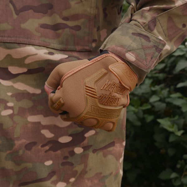 Безпалі Рукавиці койот з гумовим демпфером Mechanix 1619 фото