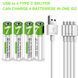 Комплект 4 шт. аккумуляторные батареи Smartoools AAA 500 mah + зарядка Type-C (Зеленый) 45954 фото 3
