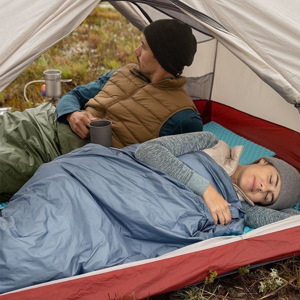 Спальник надлегкий Naturehike Ultralight LW180 NH21MSD09 правий, (15&deg;C), p-p M, сіро-синій 6927595777947-R фото