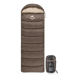 Спальник с капюшоном Naturehike U250 NH20MSD07, (6&deg;C), левый, коричневый 6927595767207-L фото