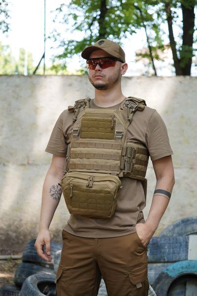 Комплект плитоноска Kiborg Gen.2 + 2 підсумки з балістичним захистом 2 класу &mdash; Койот 66000-2-К фото