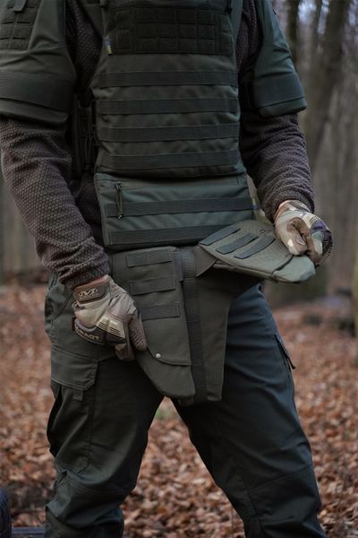Потрійний захист паху/напашник Kiborg з балістичним захистом 2 клас Militex Хакі 17022-2-К фото