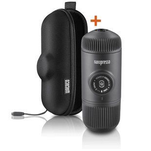 Портативная механическая эспрессо-кофеварка Wacaco Nanopresso серая с чехлом для молотого кофе 14384 фото