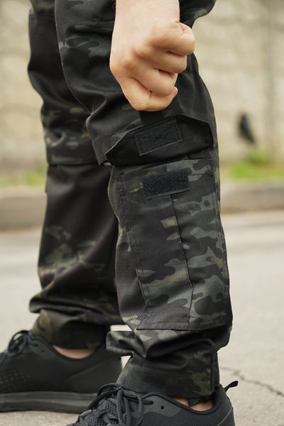 Тактичні штани UA Twill Black Multicam з посиленими колінами та 8 кишенями (S) 2235-S фото