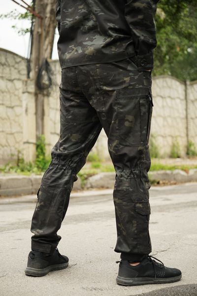 Тактичні штани UA Twill Black Multicam з посиленими колінами та 8 кишенями (S) 2235-S фото