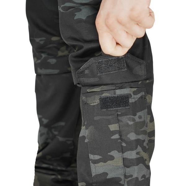 Тактичні штани UA Twill Black Multicam з посиленими колінами та 8 кишенями (S) 2235-S фото