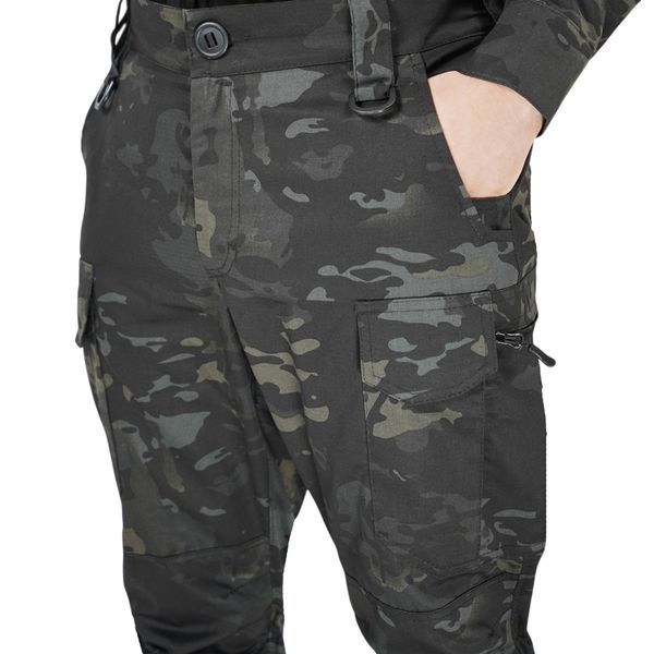 Тактичні штани UA Twill Black Multicam з посиленими колінами та 8 кишенями (S) 2235-S фото