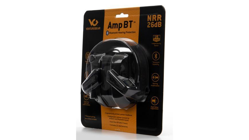 Захисні активні навушники протишумні Venture Gear AMP NRR 26dB з Bluetooth Чорні VG-EMUF-PME30BT фото