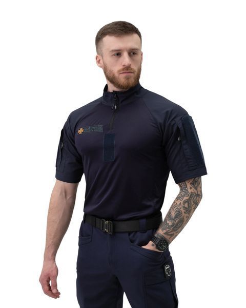 Футболка тактическая боевая BEZET Combat с коротким рукавом синяя M (46) 000034186 фото