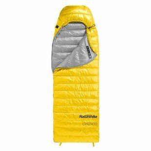 Спальник с натуральным пухом Naturehike CWZ400 NH19W400-Z, (7&deg;C), р-р L, желтый 6927595765364 фото